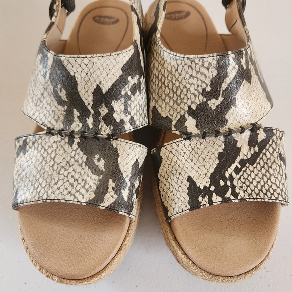 Dr. Scholl's Catch 22 Wedge Espadrille Sandals White Snakeskin Shoes Size 6.5 - Picture 6 of 11